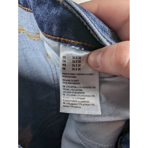 American Eagle Original bootcut Jeans 34x29 Extreme Flex Medium Wash Straight - Picture 6 of 9